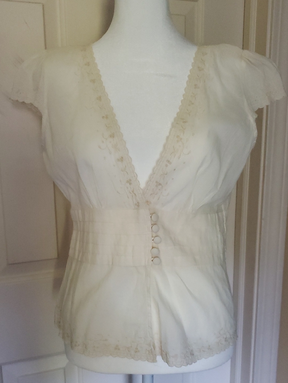 Therapy Romantic Embroidered Cap Sleeve Blouse Size Medium NWT Cotton